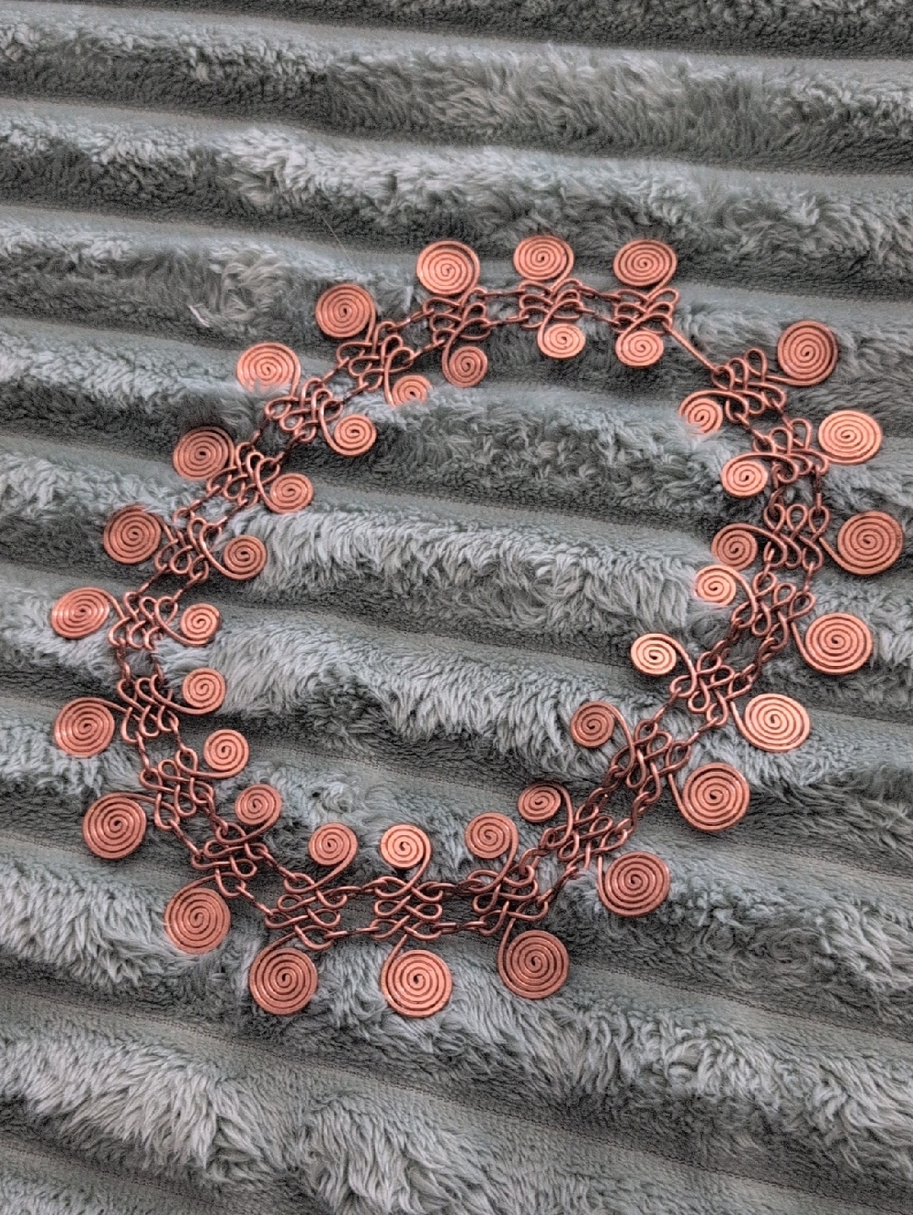Handcrafted Copper Spiral Statement Necklace - Women's Jewelry